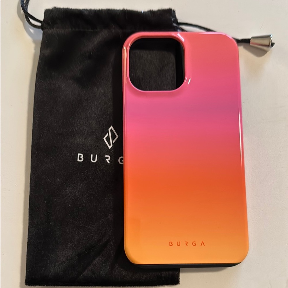 Pink and Orange Burga iPhone 13 Pro Max Case, MagSafe Compatible